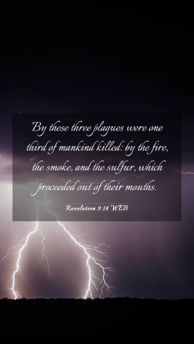 Picture 03 - Revelation 9:18 WEB Mobile Phone Wallpaper - By these three plagues were one third of mankind - Mobile Bible Verse Wallpaper