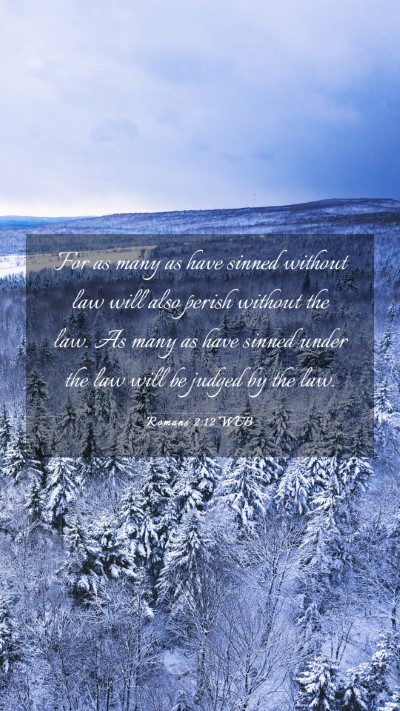 Picture 03 - Romans 2:12 WEB Mobile Phone Wallpaper - For as many as have sinned without law will also - Mobile Bible Verse Wallpaper