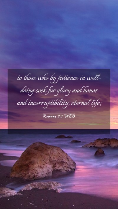 Picture 03 - Romans 2:7 WEB Mobile Phone Wallpaper - to those who by patience in well-doing seek for - Mobile Bible Verse Wallpaper