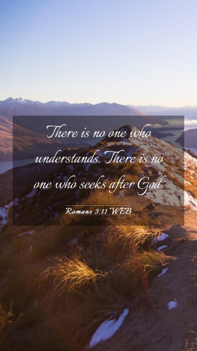 Picture 03 - Romans 3:11 WEB Mobile Phone Wallpaper - There is no one who understands. There is no one - Mobile Bible Verse Wallpaper