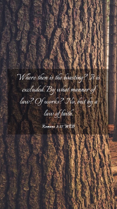 Picture 03 - Romans 3:27 WEB Mobile Phone Wallpaper - Where then is the boasting? It is excluded. By - Mobile Bible Verse Wallpaper