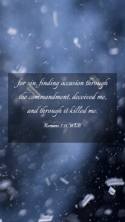 Picture 03 - Romans 7:11 WEB Mobile Phone Wallpaper - for sin, finding occasion through the - Mobile Bible Verse Wallpaper