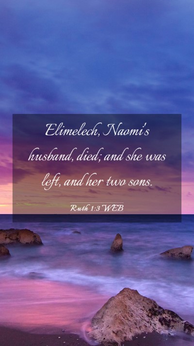 Picture 03 - Ruth 1:3 WEB Mobile Phone Wallpaper - Elimelech, Naomi's husband, died; and she was - Mobile Bible Verse Wallpaper