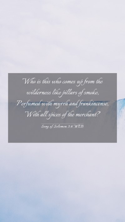 Picture 03 - Song of Solomon 3:6 WEB Mobile Phone Wallpaper - Who is this who comes up from the wilderness like - Mobile Bible Verse Wallpaper