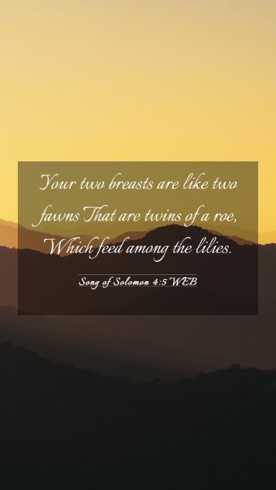 Picture 03 - Song of Solomon 4:5 WEB Mobile Phone Wallpaper - Your two breasts are like two fawns That are - Mobile Bible Verse Wallpaper