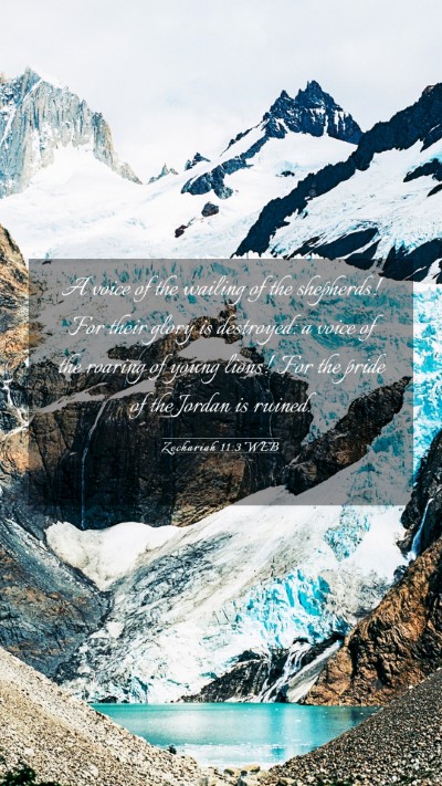 Picture 03 - Zechariah 11:3 WEB Mobile Phone Wallpaper - A voice of the wailing of the shepherds! For - Mobile Bible Verse Wallpaper