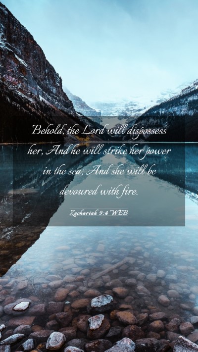 Picture 03 - Zechariah 9:4 WEB Mobile Phone Wallpaper - Behold, the Lord will dispossess her, And he will - Mobile Bible Verse Wallpaper