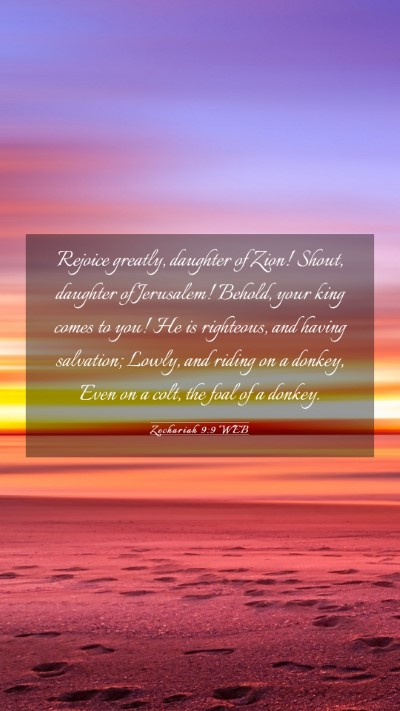 Picture 03 - Zechariah 9:9 WEB Mobile Phone Wallpaper - Rejoice greatly, daughter of Zion! Shout, - Mobile Bible Verse Wallpaper