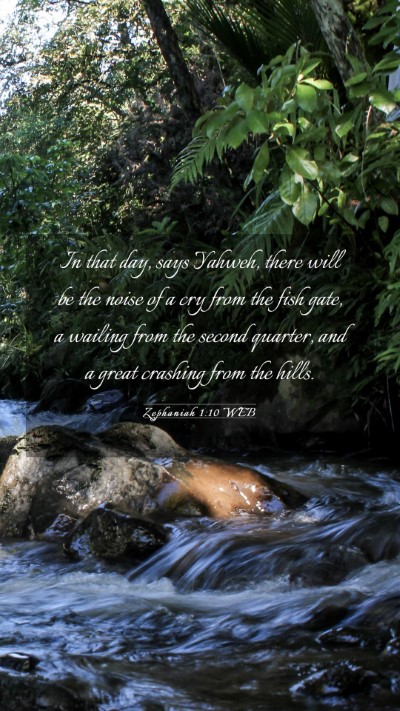 Picture 03 - Zephaniah 1:10 WEB Mobile Phone Wallpaper - In that day, says Yahweh, there will be the noise - Mobile Bible Verse Wallpaper