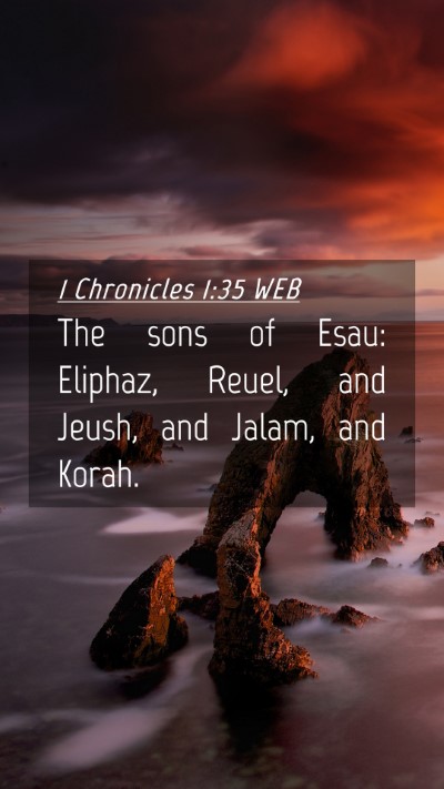 Picture 04 - 1 Chronicles 1:35 WEB Mobile Phone Wallpaper - The sons of Esau: Eliphaz, Reuel, and Jeush, and - Mobile Bible Verse Wallpaper