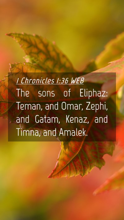 Picture 04 - 1 Chronicles 1:36 WEB Mobile Phone Wallpaper - The sons of Eliphaz: Teman, and Omar, Zephi, and - Mobile Bible Verse Wallpaper
