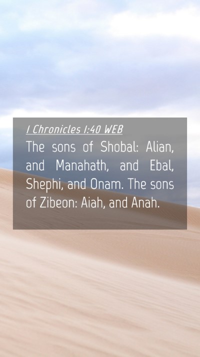 Picture 04 - 1 Chronicles 1:40 WEB Mobile Phone Wallpaper - The sons of Shobal: Alian, and Manahath, and - Mobile Bible Verse Wallpaper
