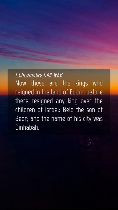 Picture 04 - 1 Chronicles 1:43 WEB Mobile Phone Wallpaper - Now these are the kings who reigned in the land - Mobile Bible Verse Wallpaper