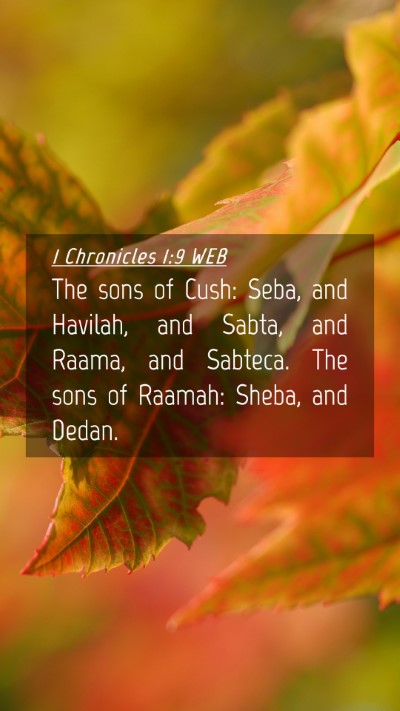 Picture 04 - 1 Chronicles 1:9 WEB Mobile Phone Wallpaper - The sons of Cush: Seba, and Havilah, and Sabta, - Mobile Bible Verse Wallpaper