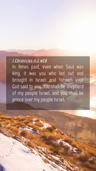 Picture 04 - 1 Chronicles 11:2 WEB Mobile Phone Wallpaper - In times past, even when Saul was king, it was - Mobile Bible Verse Wallpaper