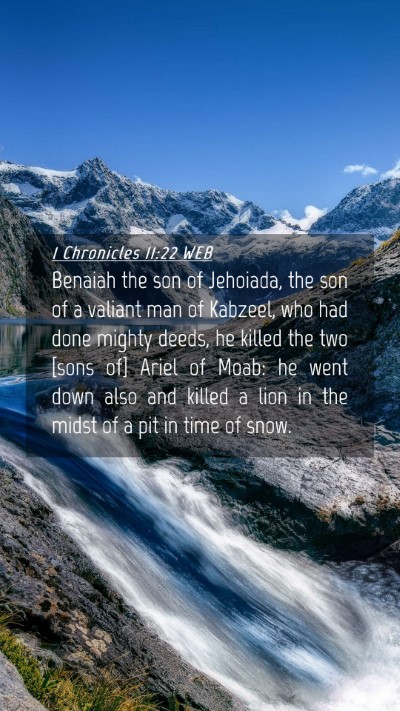 Picture 04 - 1 Chronicles 11:22 WEB Mobile Phone Wallpaper - Benaiah the son of Jehoiada, the son of a valiant - Mobile Bible Verse Wallpaper