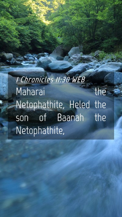 Picture 04 - 1 Chronicles 11:30 WEB Mobile Phone Wallpaper - Maharai the Netophathite, Heled the son of Baanah - Mobile Bible Verse Wallpaper