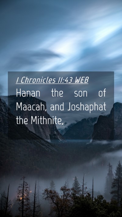 Picture 04 - 1 Chronicles 11:43 WEB Mobile Phone Wallpaper - Hanan the son of Maacah, and Joshaphat the - Mobile Bible Verse Wallpaper