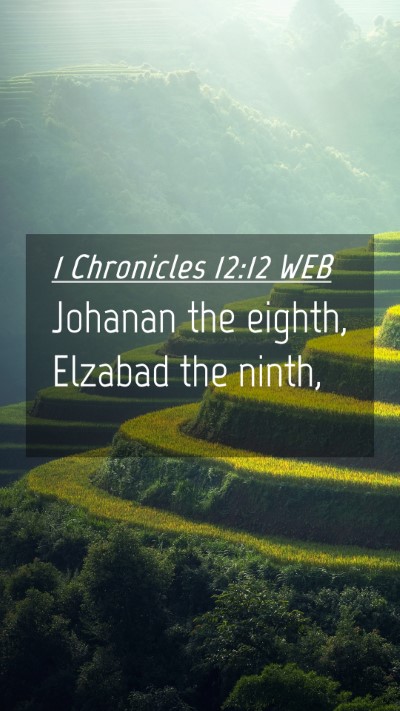 Picture 04 - 1 Chronicles 12:12 WEB Mobile Phone Wallpaper - Johanan the eighth, Elzabad the - Mobile Bible Verse Wallpaper