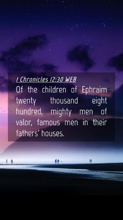Picture 04 - 1 Chronicles 12:30 WEB Mobile Phone Wallpaper - Of the children of Ephraim twenty thousand eight - Mobile Bible Verse Wallpaper