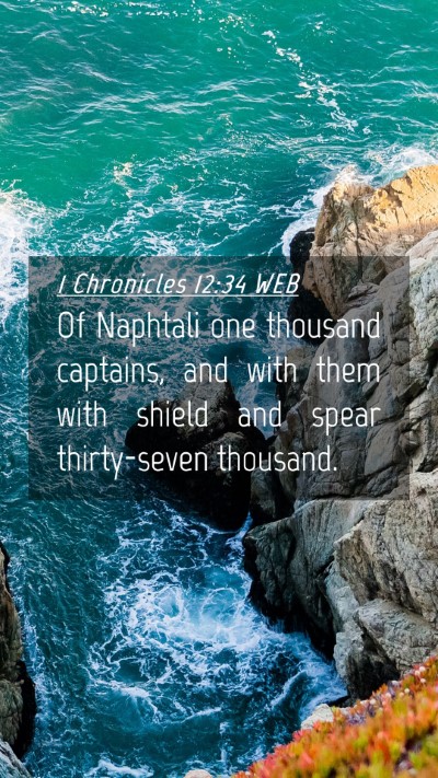 Picture 04 - 1 Chronicles 12:34 WEB Mobile Phone Wallpaper - Of Naphtali one thousand captains, and with them - Mobile Bible Verse Wallpaper