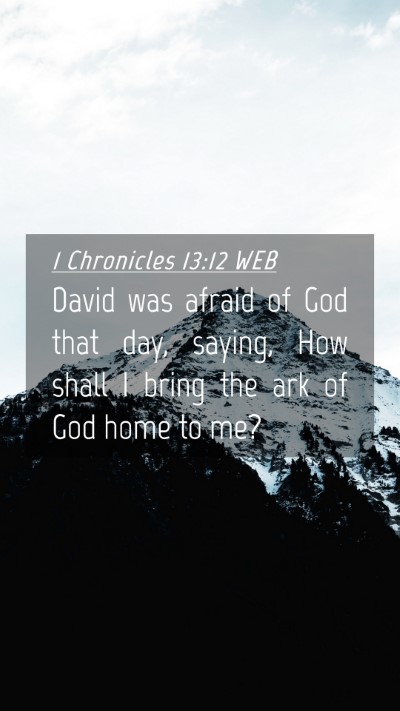 Picture 04 - 1 Chronicles 13:12 WEB Mobile Phone Wallpaper - David was afraid of God that day, saying, How - Mobile Bible Verse Wallpaper