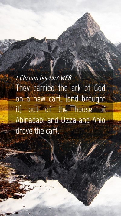 Picture 04 - 1 Chronicles 13:7 WEB Mobile Phone Wallpaper - They carried the ark of God on a new cart, [and - Mobile Bible Verse Wallpaper