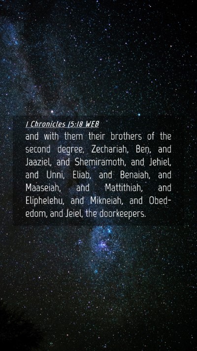 Picture 04 - 1 Chronicles 15:18 WEB Mobile Phone Wallpaper - and with them their brothers of the second - Mobile Bible Verse Wallpaper