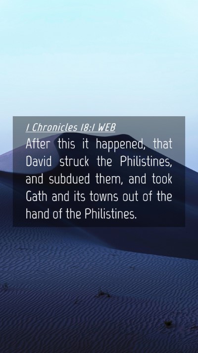 Picture 04 - 1 Chronicles 18:1 WEB Mobile Phone Wallpaper - After this it happened, that David struck the - Mobile Bible Verse Wallpaper