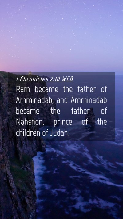 Picture 04 - 1 Chronicles 2:10 WEB Mobile Phone Wallpaper - Ram became the father of Amminadab, and Amminadab - Mobile Bible Verse Wallpaper