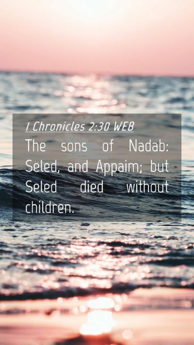 Picture 04 - 1 Chronicles 2:30 WEB Mobile Phone Wallpaper - The sons of Nadab: Seled, and Appaim; but Seled - Mobile Bible Verse Wallpaper