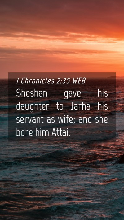 Picture 04 - 1 Chronicles 2:35 WEB Mobile Phone Wallpaper - Sheshan gave his daughter to Jarha his servant as - Mobile Bible Verse Wallpaper