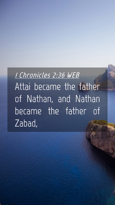 Picture 04 - 1 Chronicles 2:36 WEB Mobile Phone Wallpaper - Attai became the father of Nathan, and Nathan - Mobile Bible Verse Wallpaper