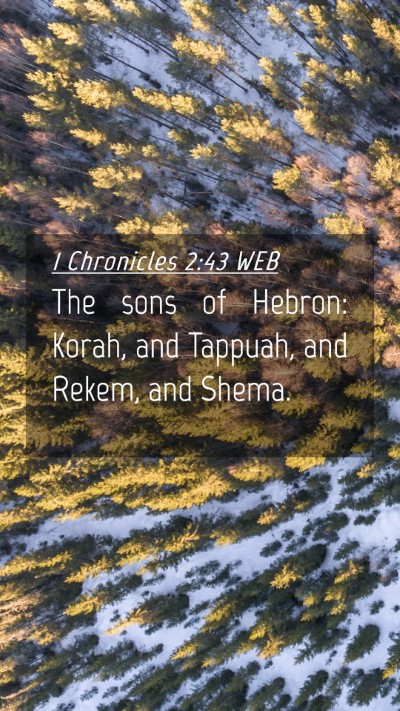 Picture 04 - 1 Chronicles 2:43 WEB Mobile Phone Wallpaper - The sons of Hebron: Korah, and Tappuah, and - Mobile Bible Verse Wallpaper