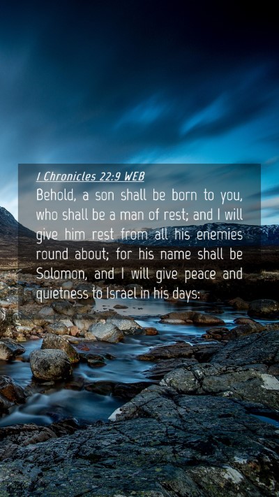 Picture 04 - 1 Chronicles 22:9 WEB Mobile Phone Wallpaper - Behold, a son shall be born to you, who shall be - Mobile Bible Verse Wallpaper