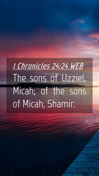Picture 04 - 1 Chronicles 24:24 WEB Mobile Phone Wallpaper - The sons of Uzziel, Micah; of the sons of Micah, - Mobile Bible Verse Wallpaper