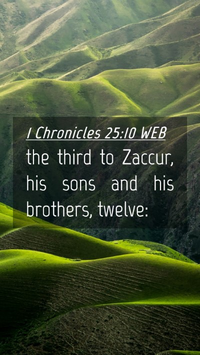 Picture 04 - 1 Chronicles 25:10 WEB Mobile Phone Wallpaper - the third to Zaccur, his sons and his brothers, - Mobile Bible Verse Wallpaper
