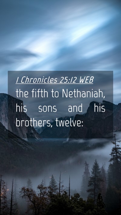 Picture 04 - 1 Chronicles 25:12 WEB Mobile Phone Wallpaper - the fifth to Nethaniah, his sons and his - Mobile Bible Verse Wallpaper