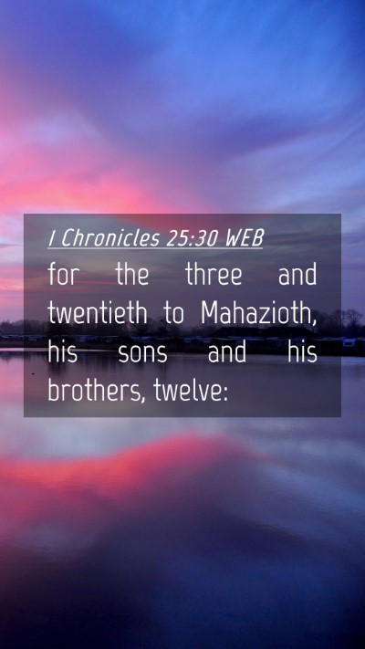 Picture 04 - 1 Chronicles 25:30 WEB Mobile Phone Wallpaper - for the three and twentieth to Mahazioth, his - Mobile Bible Verse Wallpaper