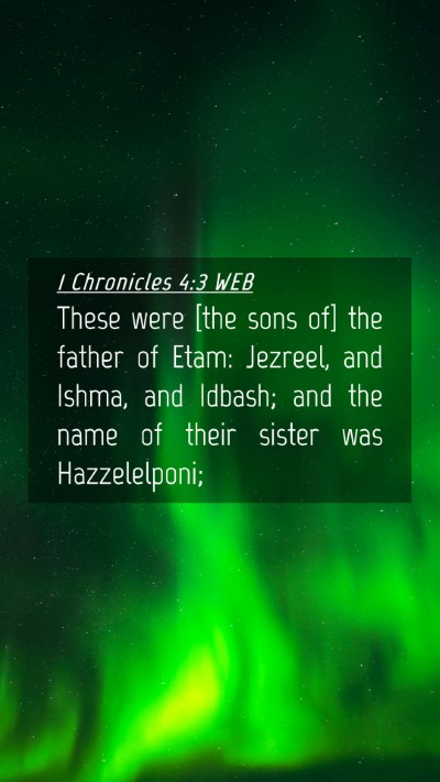 Picture 04 - 1 Chronicles 4:3 WEB Mobile Phone Wallpaper - These were [the sons of] the father of Etam: - Mobile Bible Verse Wallpaper