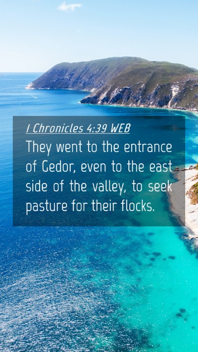 Picture 04 - 1 Chronicles 4:39 WEB Mobile Phone Wallpaper - They went to the entrance of Gedor, even to the - Mobile Bible Verse Wallpaper