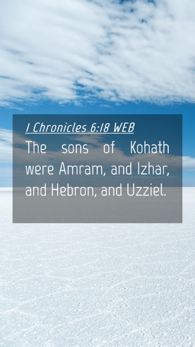 Picture 04 - 1 Chronicles 6:18 WEB Mobile Phone Wallpaper - The sons of Kohath were Amram, and Izhar, and - Mobile Bible Verse Wallpaper