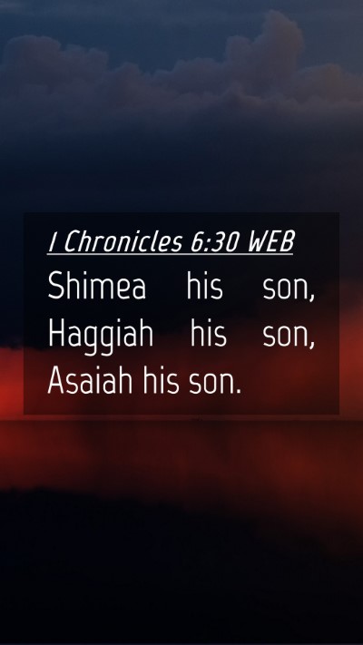 Picture 04 - 1 Chronicles 6:30 WEB Mobile Phone Wallpaper - Shimea his son, Haggiah his son, Asaiah his - Mobile Bible Verse Wallpaper