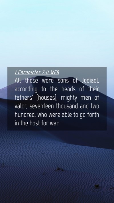 Picture 04 - 1 Chronicles 7:11 WEB Mobile Phone Wallpaper - All these were sons of Jediael, according to the - Mobile Bible Verse Wallpaper
