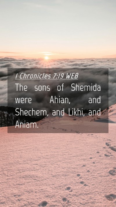 Picture 04 - 1 Chronicles 7:19 WEB Mobile Phone Wallpaper - The sons of Shemida were Ahian, and Shechem, and - Mobile Bible Verse Wallpaper