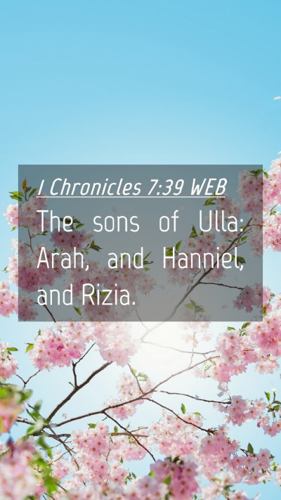 Picture 04 - 1 Chronicles 7:39 WEB Mobile Phone Wallpaper - The sons of Ulla: Arah, and Hanniel, and - Mobile Bible Verse Wallpaper