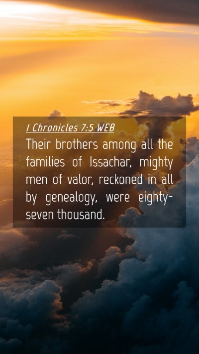 Picture 04 - 1 Chronicles 7:5 WEB Mobile Phone Wallpaper - Their brothers among all the families of - Mobile Bible Verse Wallpaper