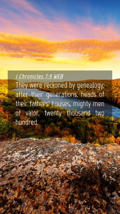 Picture 04 - 1 Chronicles 7:9 WEB Mobile Phone Wallpaper - They were reckoned by genealogy, after their - Mobile Bible Verse Wallpaper