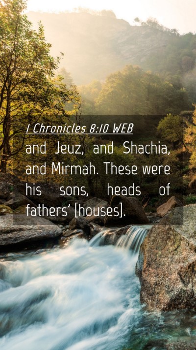 Picture 04 - 1 Chronicles 8:10 WEB Mobile Phone Wallpaper - and Jeuz, and Shachia, and Mirmah. These were his - Mobile Bible Verse Wallpaper