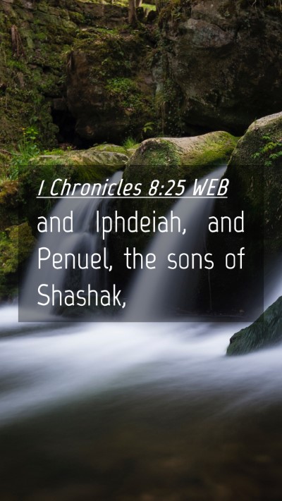 Picture 04 - 1 Chronicles 8:25 WEB Mobile Phone Wallpaper - and Iphdeiah, and Penuel, the sons of - Mobile Bible Verse Wallpaper